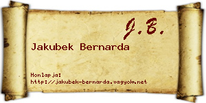 Jakubek Bernarda névjegykártya
